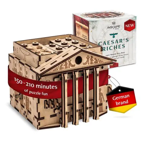 4 unique boxes with puzzles