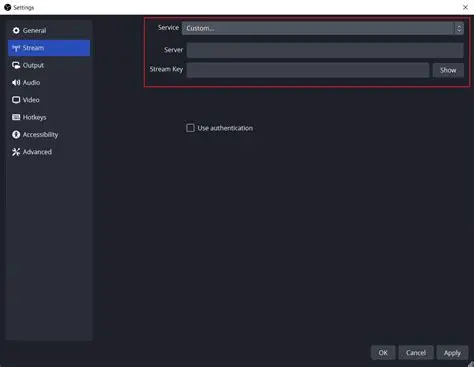 Adjust the stream settings