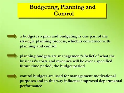 Analysis of the Role of Budget in Planning and Control