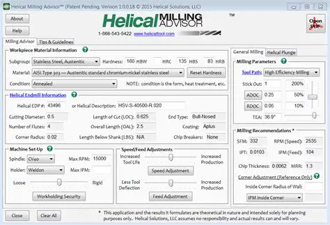 Benefits of Using the Helical Milling Advisor