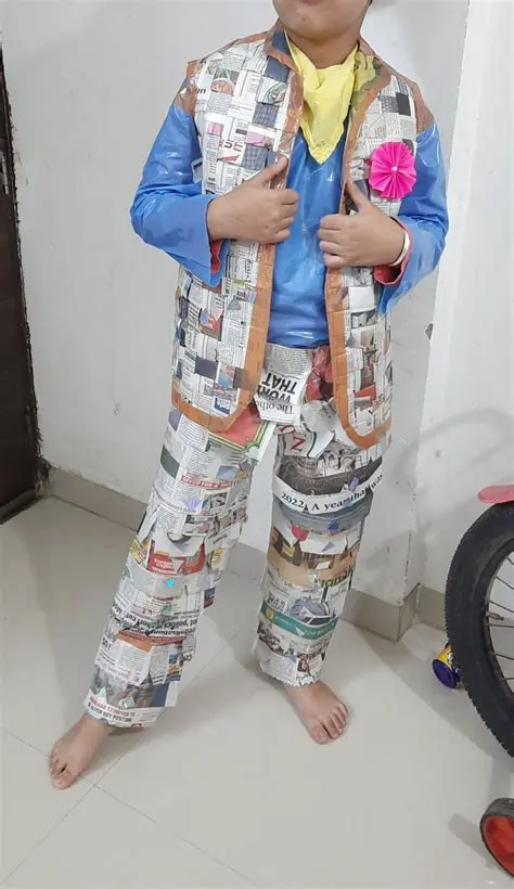 Boy's Newspaper Dress: A Quirky Fashion Statement for Young Trendsetters