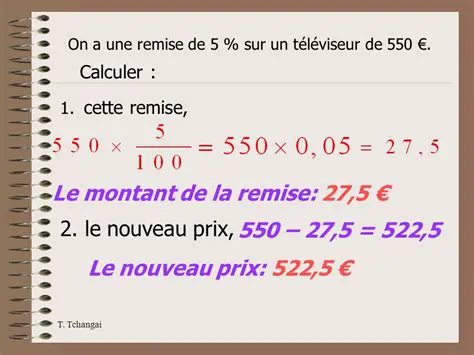 Calculer le pourcentage de la remise