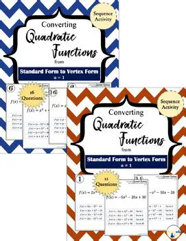 Converting Quadratic Functions from Standard Form to Vertex Form