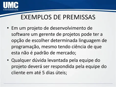 Exemplos de premissas claras e relevantes