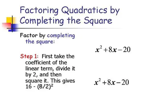 Factoring by Completing the Square