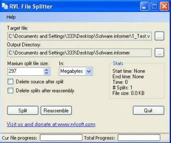 Features of RVL File Splitter