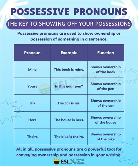 Identifying the Possessive Pronoun