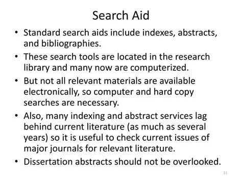 Improvement of Search Aids