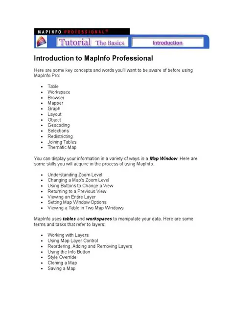 Introduction to MapInfo Professional