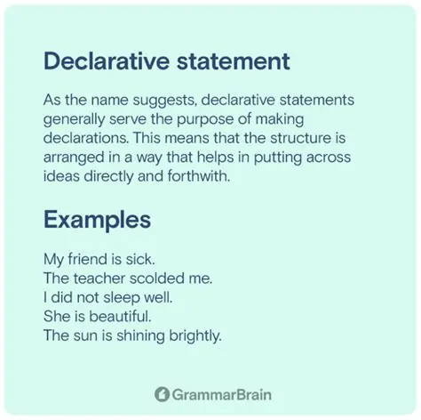 It is written in declarative form