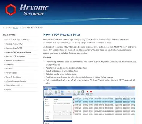 Key Features of Hexonic PDF Metadata Editor
