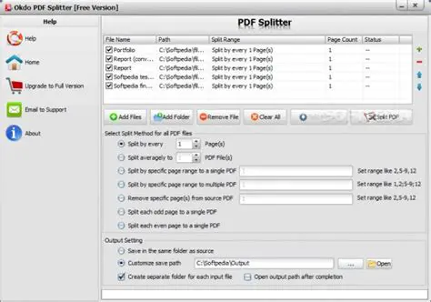 Key Features of Okdo PDF Splitter