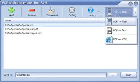Key Features of PDF to Mobile Phone Tool