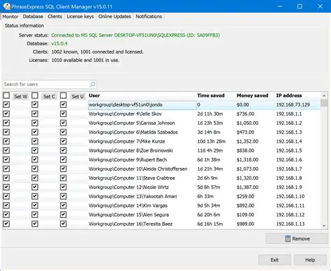 Key Features of PhraseExpress SQL Client Manager