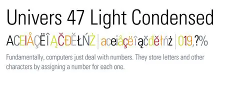 Key Features of Univers Condensed