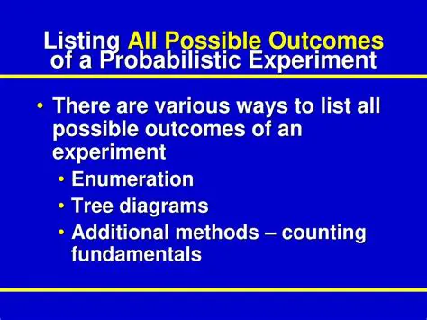 Listing All Possible Outcomes
