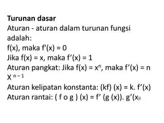Menggunakan Aturan Dasar Turunan