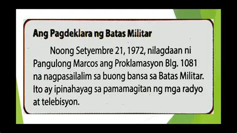 Mga Dahilan sa Pagdeklara ng Batas Militar