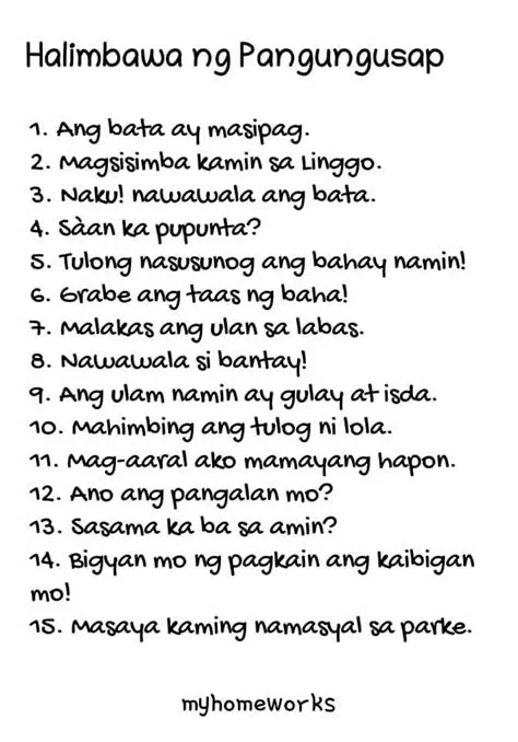 Mga Halimbawa ng Pangungusap