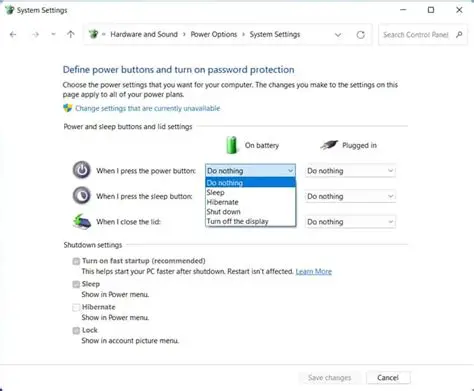 Power button configuration