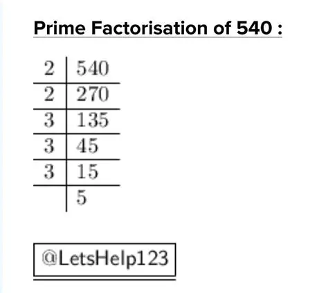 Prime Factorization of 540