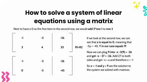 Representing a System of Linear Equations using a Matrix