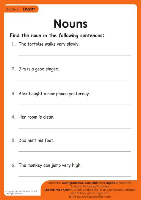 Selecting Nouns in a Sentence