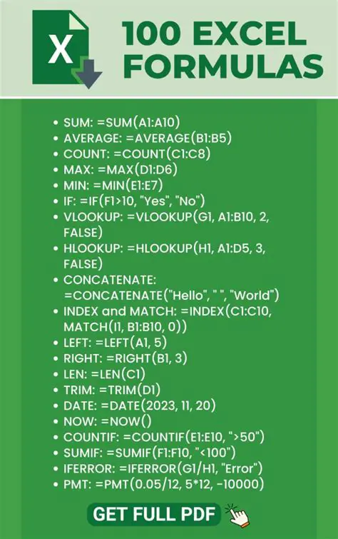 Setting up the Excel Formula