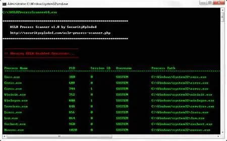 Show all ASLR enabled Processes