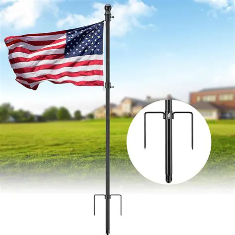 Sitting on top of flagpoles