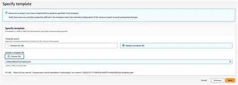 Specify a new template file