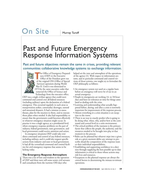 The Future of Emergency Preparedness