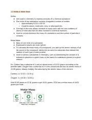 Understanding Moles and Molar Mass