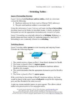 Understanding Switching Tables