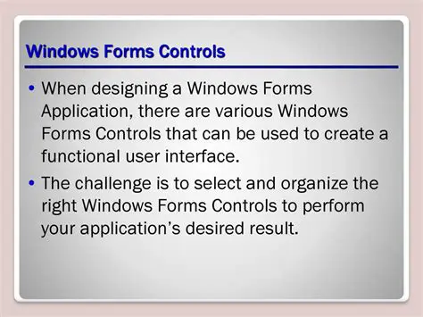 Understanding Windows Forms Controls