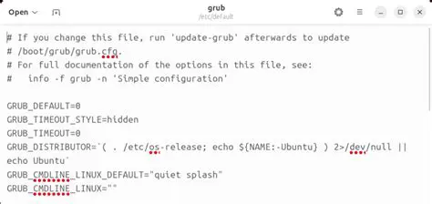 Update Grub2 Configuration