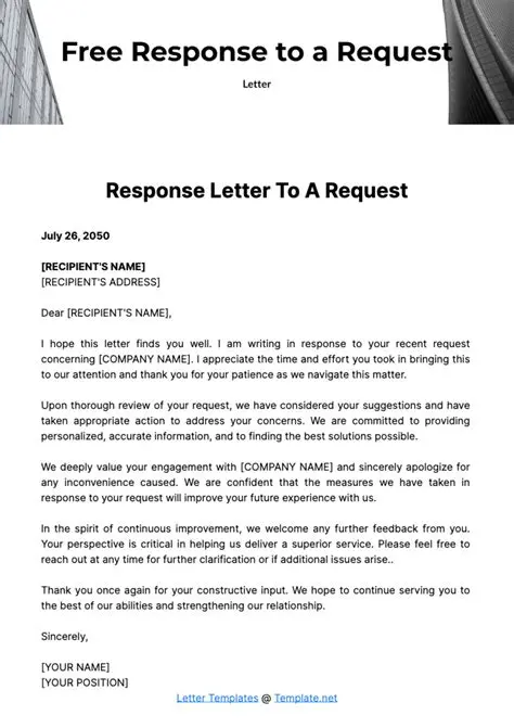 Written in response to a formal request